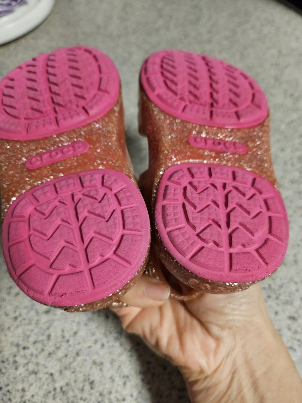 CROCS glittery rose